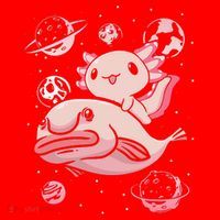 Axolotl Kawaii Blobfish Santa Hat thumb 1