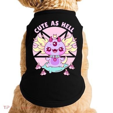 Axolotl Kawaii Baphomet Pastel Goth Cute Creepy Nu Goth  Doggie Tank