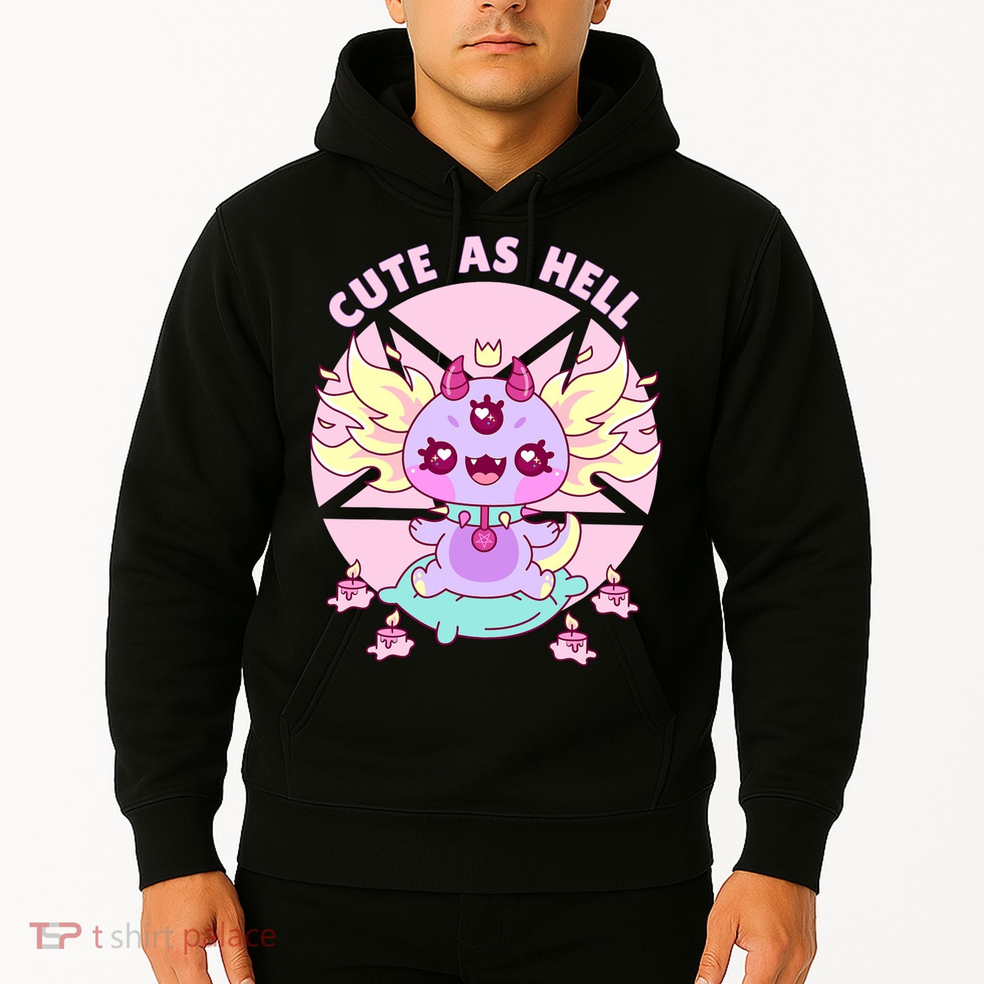 Axolotl Kawaii Baphomet Pastel Goth Cute Creepy Nu Goth  Hoodie