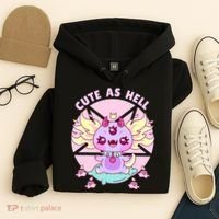 Axolotl Kawaii Baphomet Pastel Goth Cute Creepy Nu Goth  Hoodie thumb 4