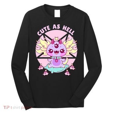 Axolotl Kawaii Baphomet Pastel Goth Cute Creepy Nu Goth  Long Sleeve Shirt