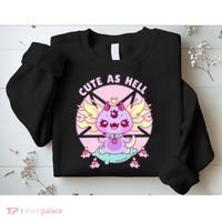 Axolotl Kawaii Baphomet Pastel Goth Cute Creepy Nu Goth  Sweatshirt thumb 2