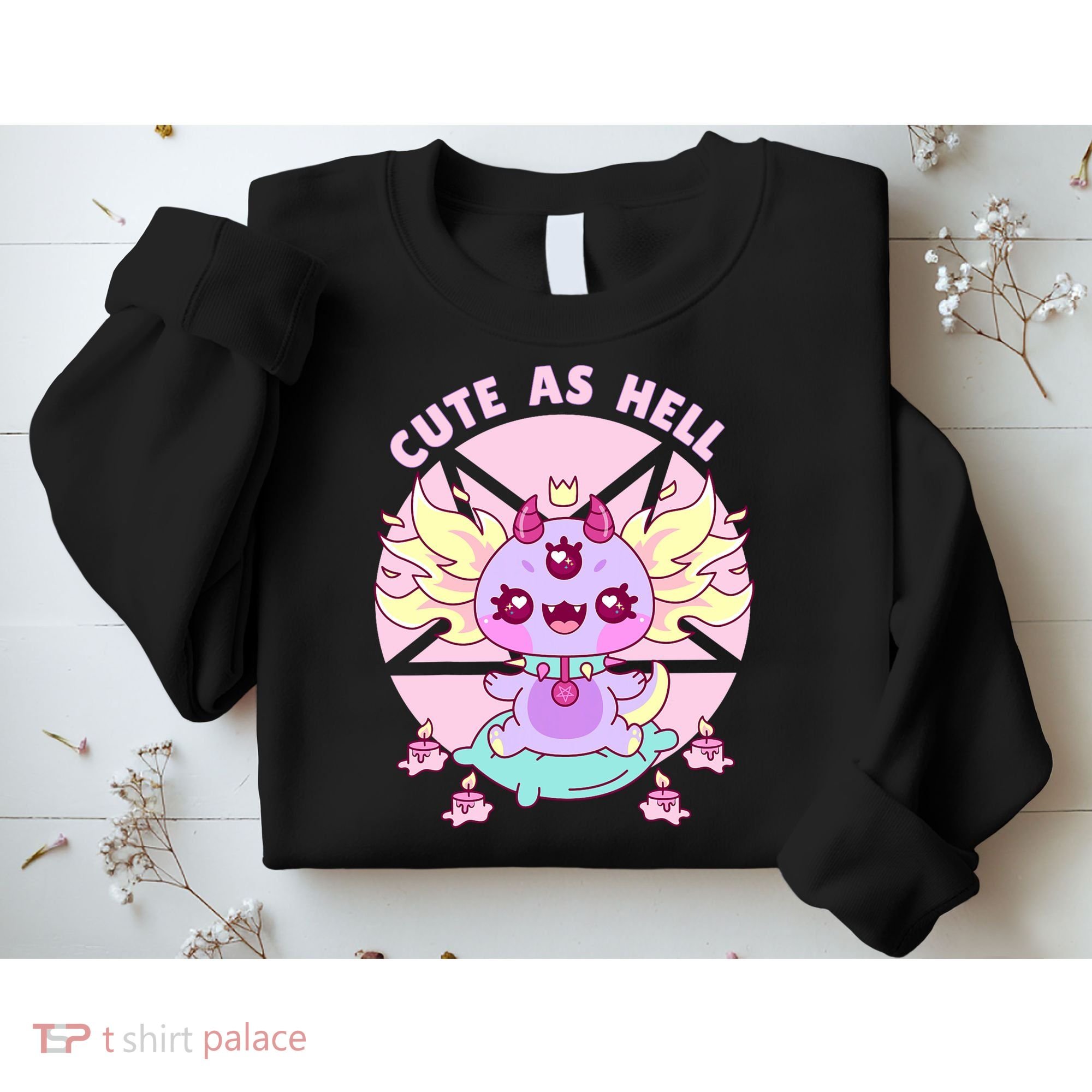 Axolotl Kawaii Baphomet Pastel Goth Cute Creepy Nu Goth  Sweatshirt