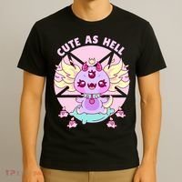 Axolotl Kawaii Baphomet Pastel Goth Cute Creepy Nu Goth  T-Shirt thumb 3