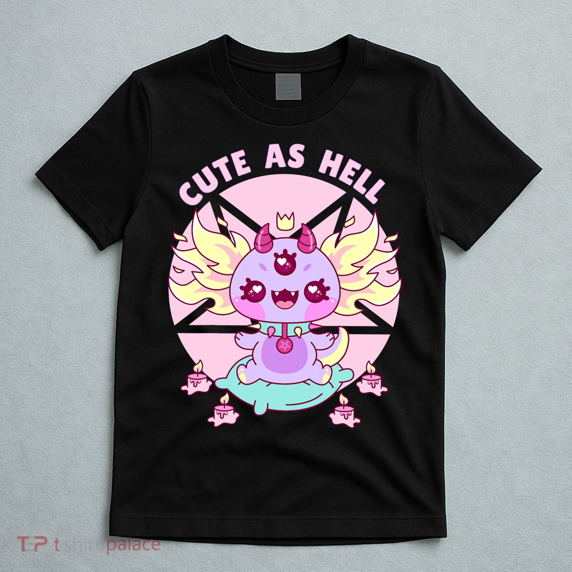 Axolotl Kawaii Baphomet Pastel Goth Cute Creepy Nu Goth  T-Shirt