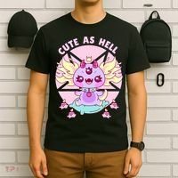 Axolotl Kawaii Baphomet Pastel Goth Cute Creepy Nu Goth  T-Shirt thumb 6