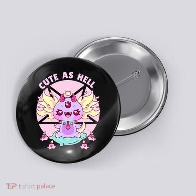 Axolotl Kawaii Baphomet Pastel Goth Cute Creepy Nu Goth  Button