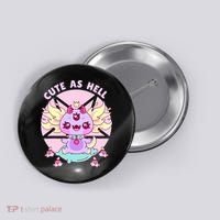 Axolotl Kawaii Baphomet Pastel Goth Cute Creepy Nu Goth  Button thumb 0