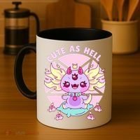 Axolotl Kawaii Baphomet Pastel Goth Cute Creepy Nu Goth  Coffee Mug thumb 4