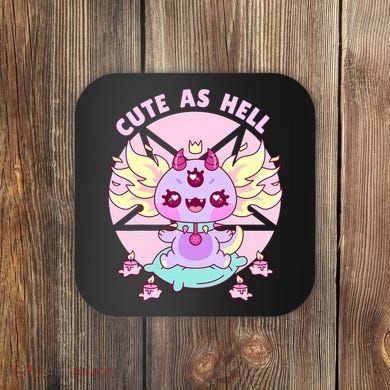 Axolotl Kawaii Baphomet Pastel Goth Cute Creepy Nu Goth  Coaster