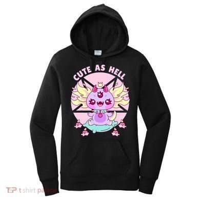 Axolotl Kawaii Baphomet Pastel Goth Cute Creepy Nu Goth  Women's Hoodie