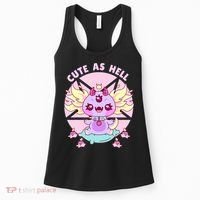 Axolotl Kawaii Baphomet Pastel Goth Cute Creepy Nu Goth  Women's Tank Top thumb 0