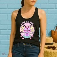 Axolotl Kawaii Baphomet Pastel Goth Cute Creepy Nu Goth  Women's Tank Top thumb 2
