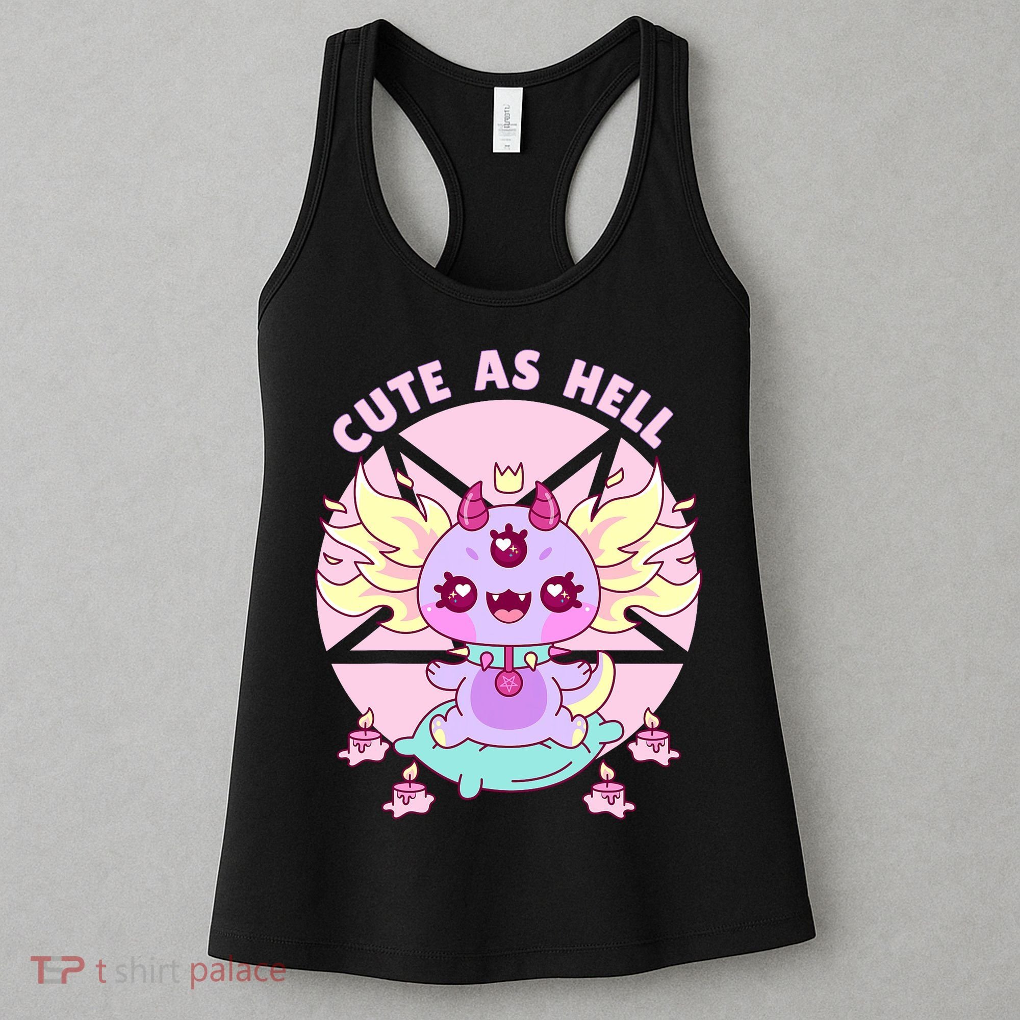Axolotl Kawaii Baphomet Pastel Goth Cute Creepy Nu Goth  Women's Tank Top