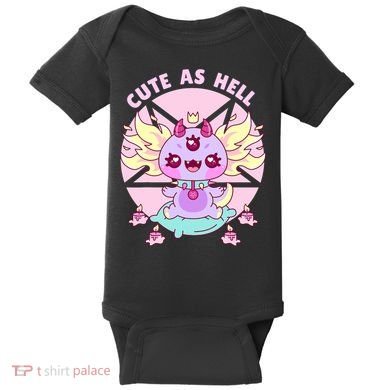 Axolotl Kawaii Baphomet Pastel Goth Cute Creepy Nu Goth  Baby Bodysuit
