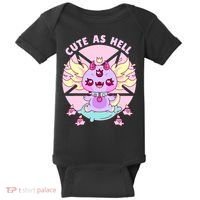 Axolotl Kawaii Baphomet Pastel Goth Cute Creepy Nu Goth  Baby Bodysuit thumb 0