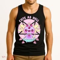 Axolotl Kawaii Baphomet Pastel Goth Cute Creepy Nu Goth  Tank Top thumb 3