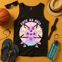 Axolotl Kawaii Baphomet Pastel Goth Cute Creepy Nu Goth  Tank Top thumb 4