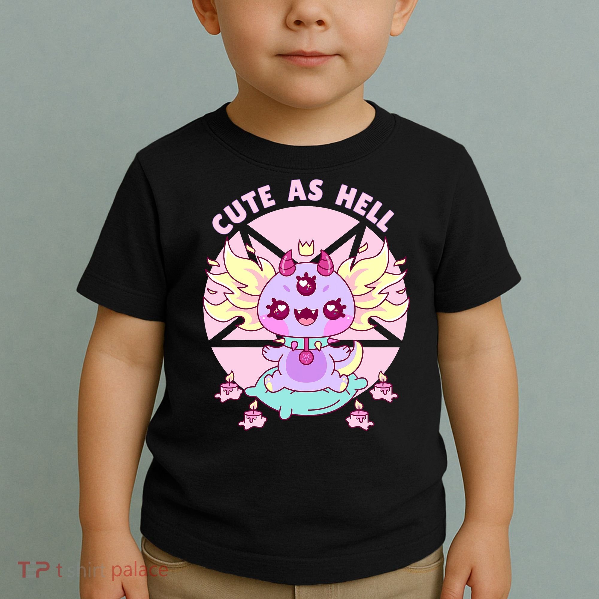 Axolotl Kawaii Baphomet Pastel Goth Cute Creepy Nu Goth  Toddler T-Shirt