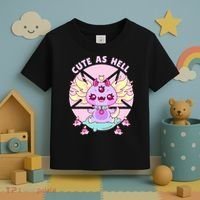 Axolotl Kawaii Baphomet Pastel Goth Cute Creepy Nu Goth  Toddler T-Shirt thumb 3