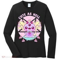 Axolotl Kawaii Baphomet Pastel Goth Cute Creepy Nu Goth  Women's Long Sleeve Shirt thumb 0
