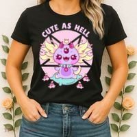 Axolotl Kawaii Baphomet Pastel Goth Cute Creepy Nu Goth  Women's T-Shirt thumb 2