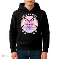 Axolotl Kawaii Baphomet Pastel Goth Cute Creepy Nu Goth  Kids Hoodie thumb 4
