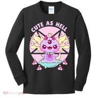 Axolotl Kawaii Baphomet Pastel Goth Cute Creepy Nu Goth  Kids Long Sleeve Shirt thumb 0