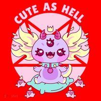 Axolotl Kawaii Baphomet Pastel Goth Cute Creepy Nu Goth  Santa Hat thumb 1