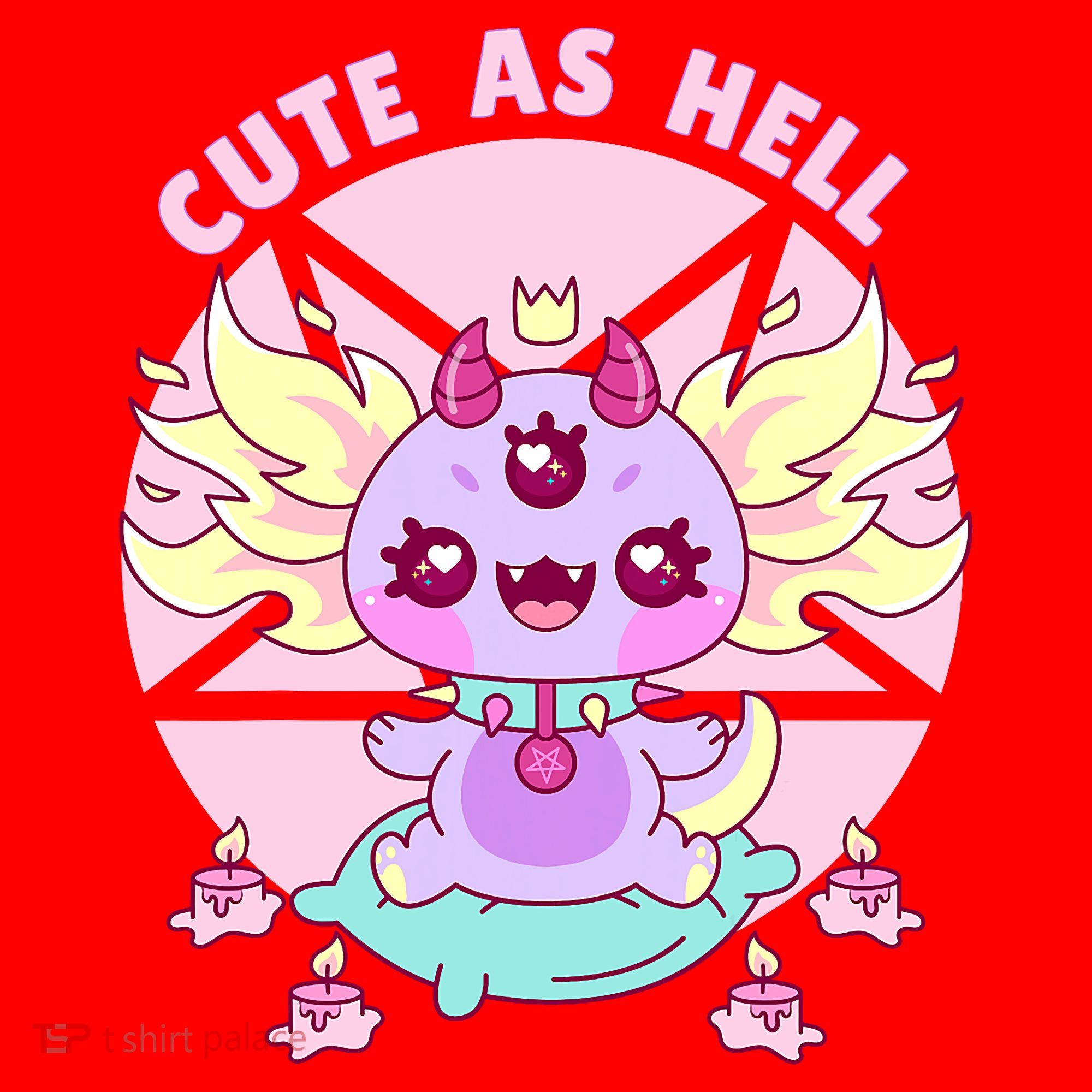 Axolotl Kawaii Baphomet Pastel Goth Cute Creepy Nu Goth  Santa Hat