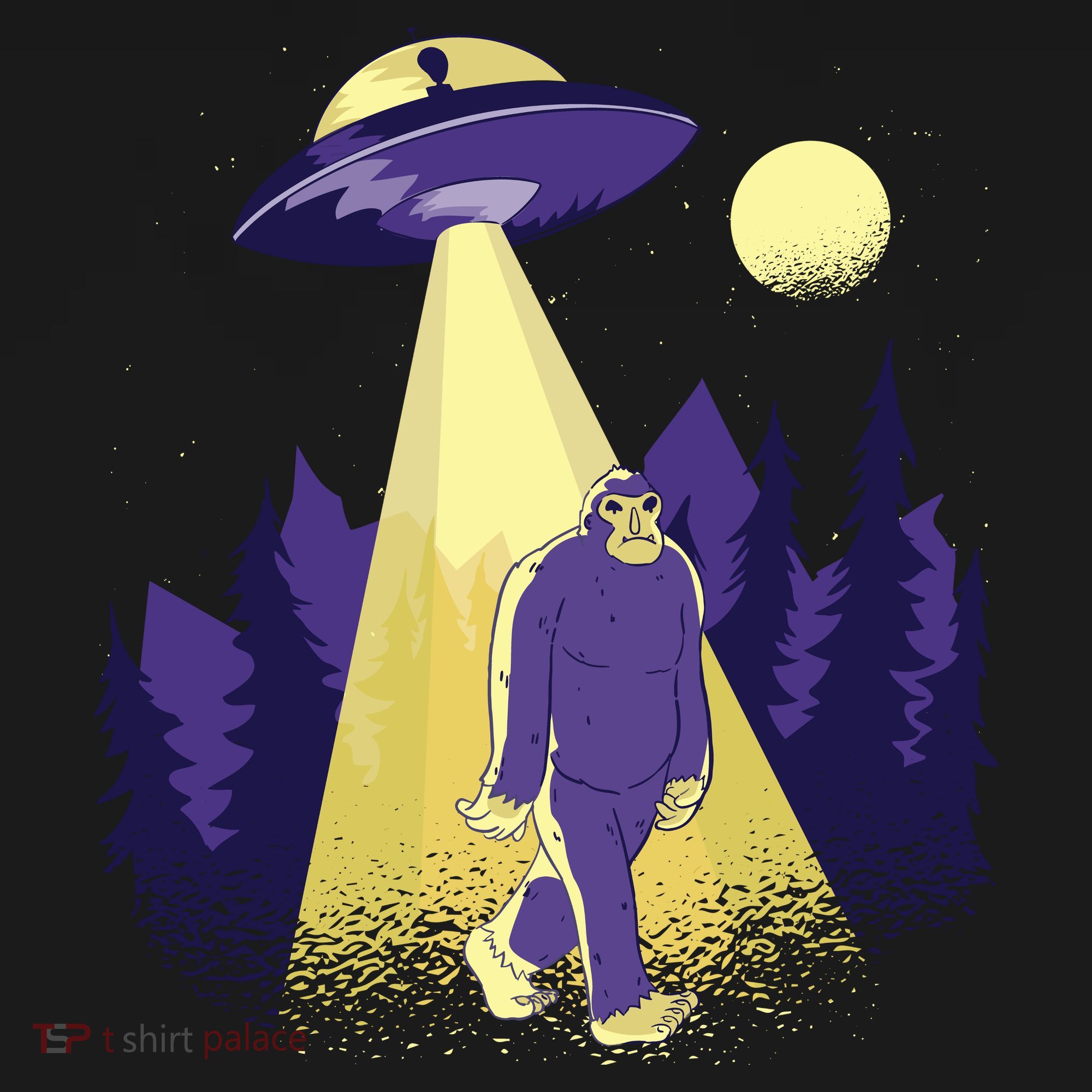 Aliens Kidnapping Bigfoot USA-Made Doggie Bandana