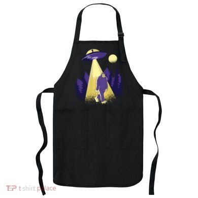 Aliens Kidnapping Bigfoot Apron