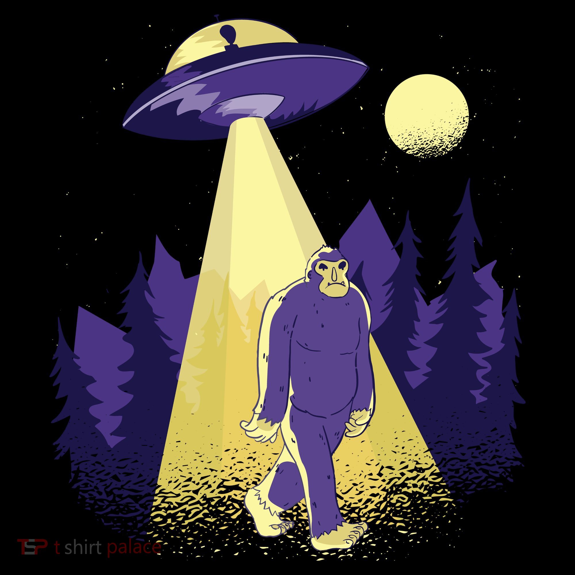 Aliens Kidnapping Bigfoot Apron