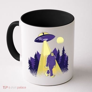 Aliens Kidnapping Bigfoot Coffee Mug