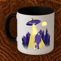 Aliens Kidnapping Bigfoot Coffee Mug thumb 2