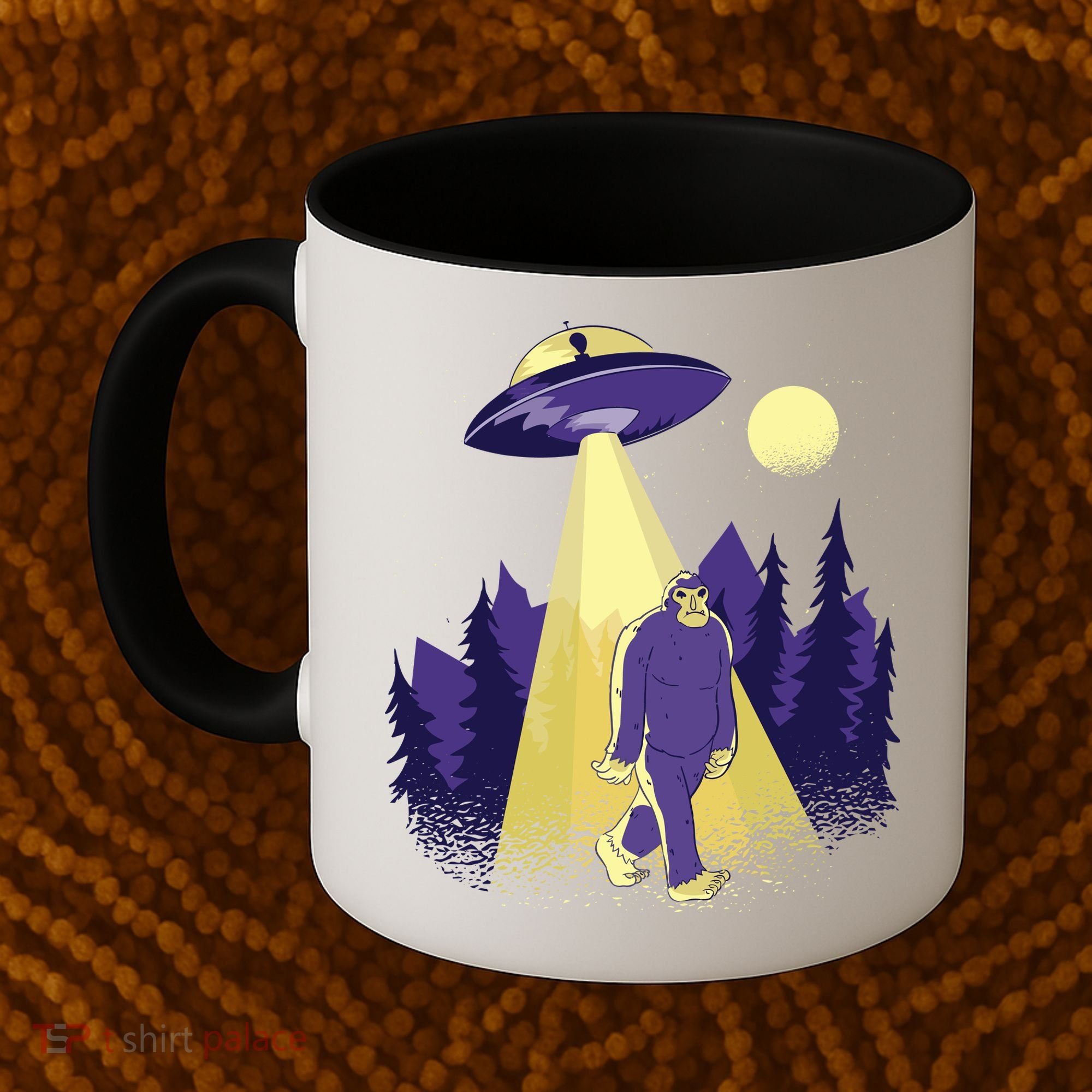 Aliens Kidnapping Bigfoot Coffee Mug