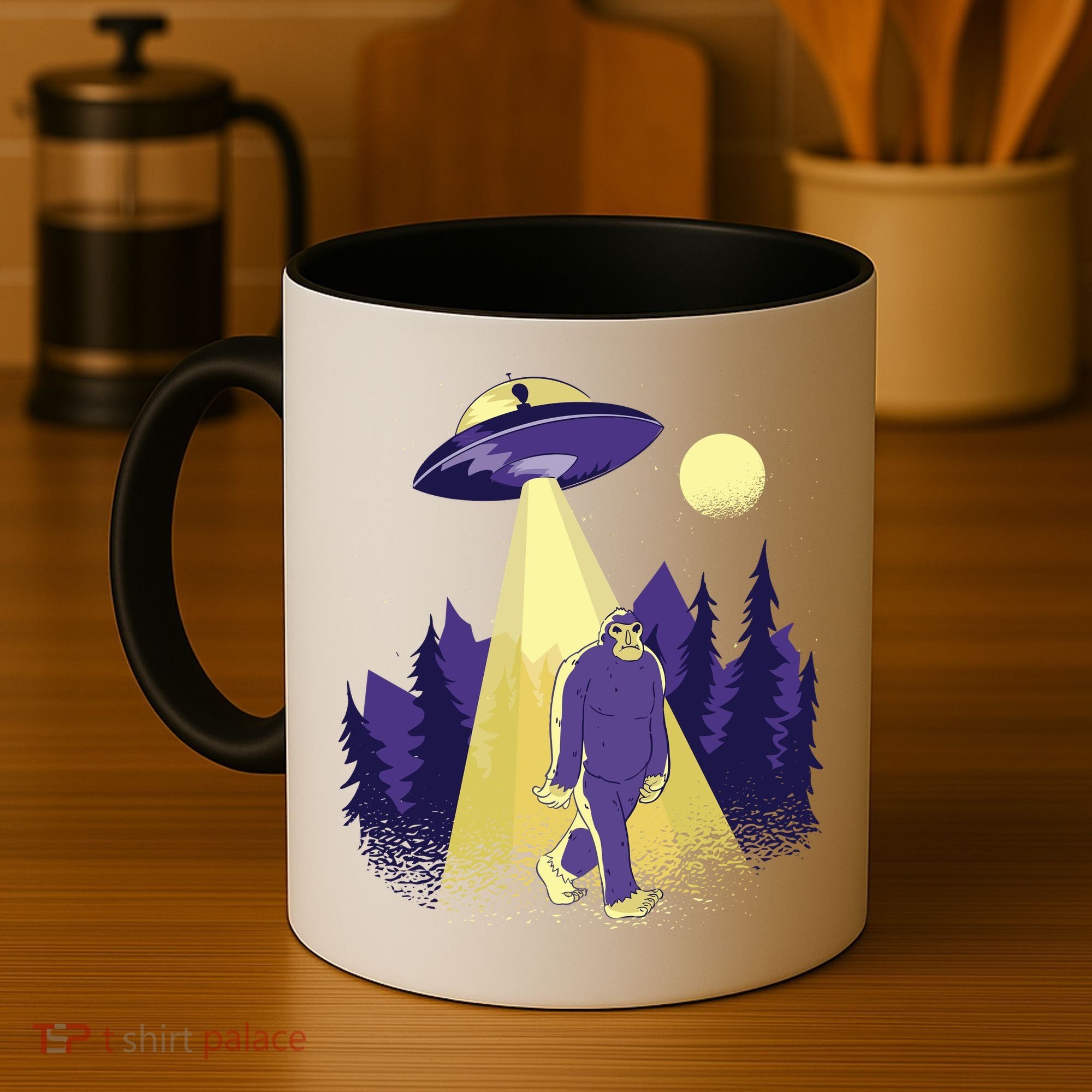 Aliens Kidnapping Bigfoot Coffee Mug