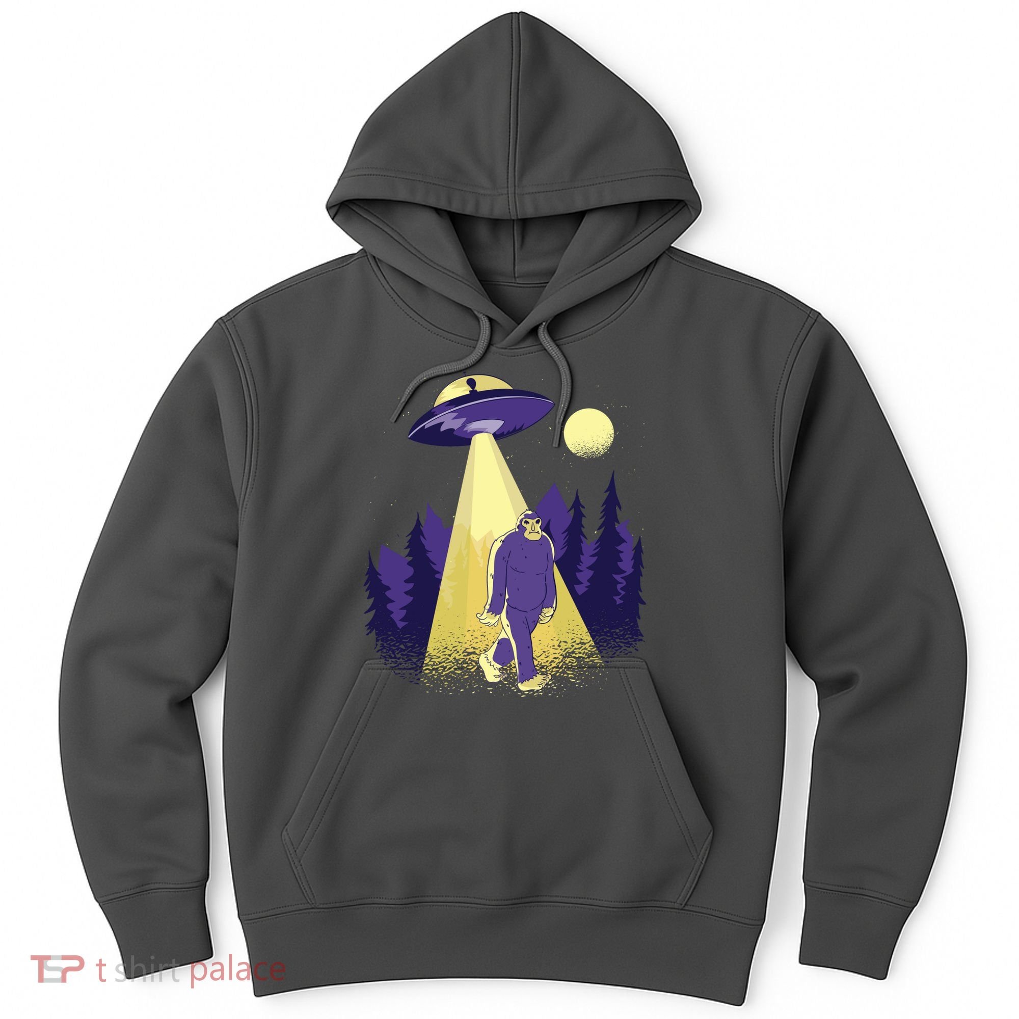 Aliens Kidnapping Bigfoot Hoodie