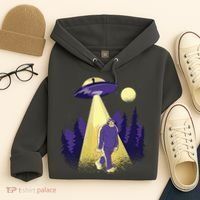 Aliens Kidnapping Bigfoot Hoodie thumb 4