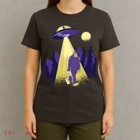 Aliens Kidnapping Bigfoot T-Shirt thumb 4