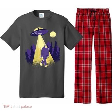 Aliens Kidnapping Bigfoot Pajama Set