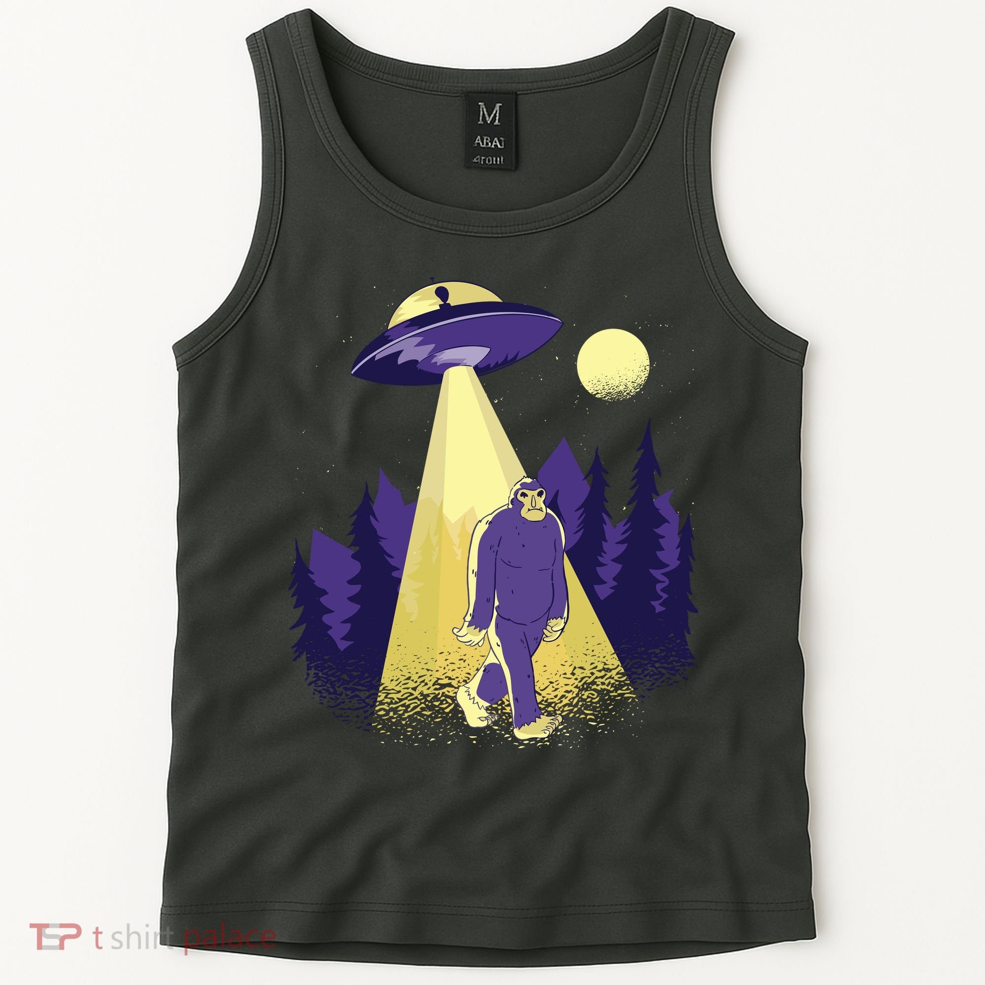 Aliens Kidnapping Bigfoot Tank Top