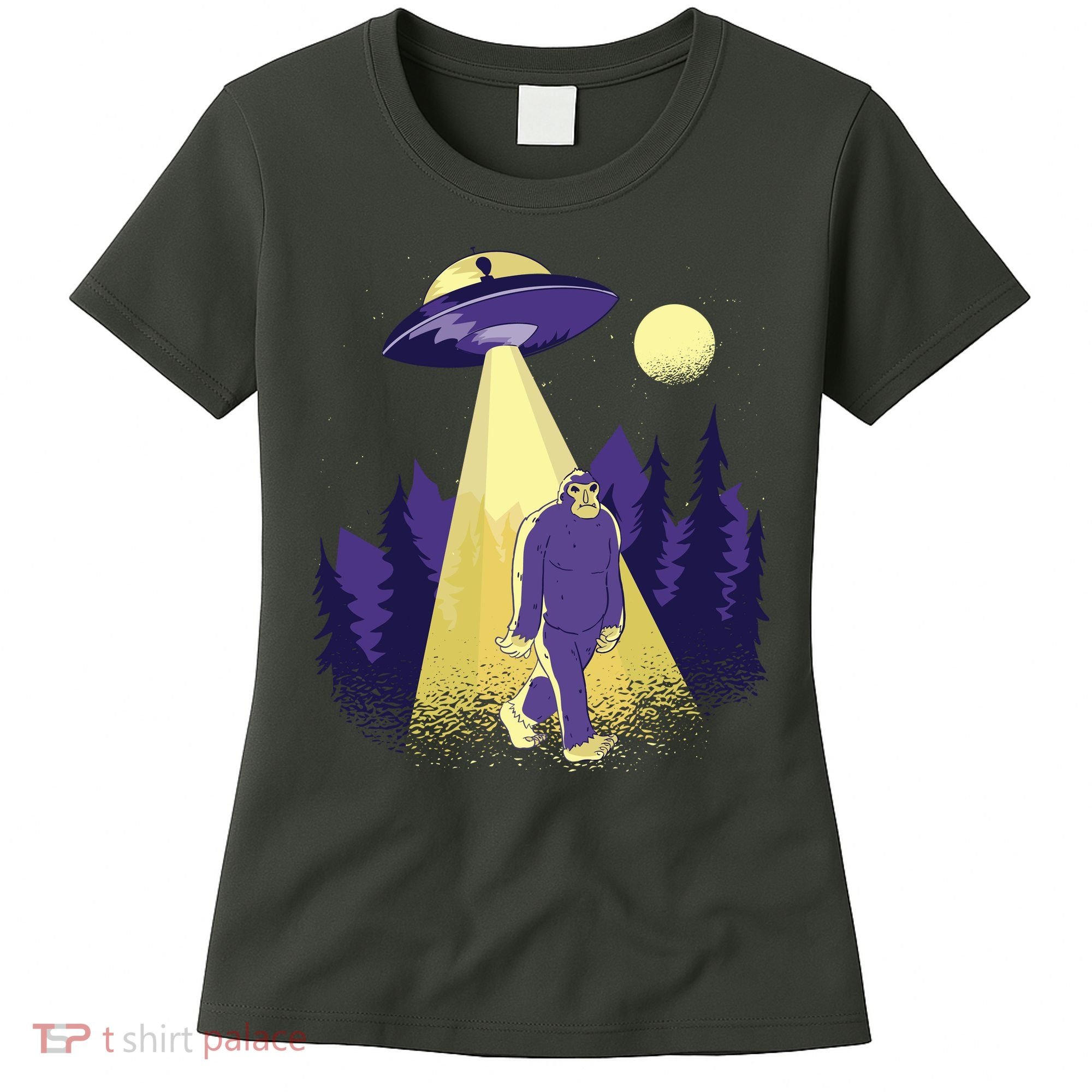Aliens Kidnapping Bigfoot Women's T-Shirt