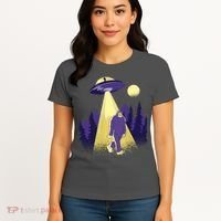 Aliens Kidnapping Bigfoot Women's T-Shirt thumb 4