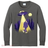 Aliens Kidnapping Bigfoot Kids Long Sleeve Shirt thumb 0