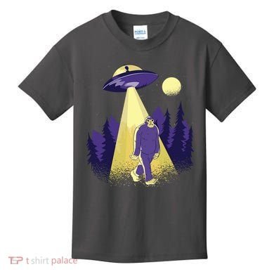 Aliens Kidnapping Bigfoot Kids T-Shirt