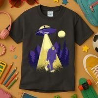 Aliens Kidnapping Bigfoot Kids T-Shirt thumb 3