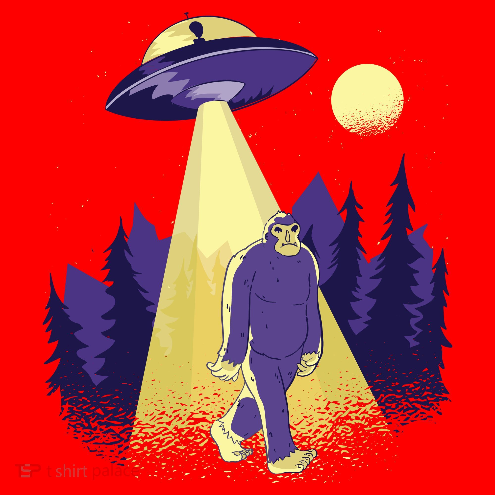 Aliens Kidnapping Bigfoot Santa Hat