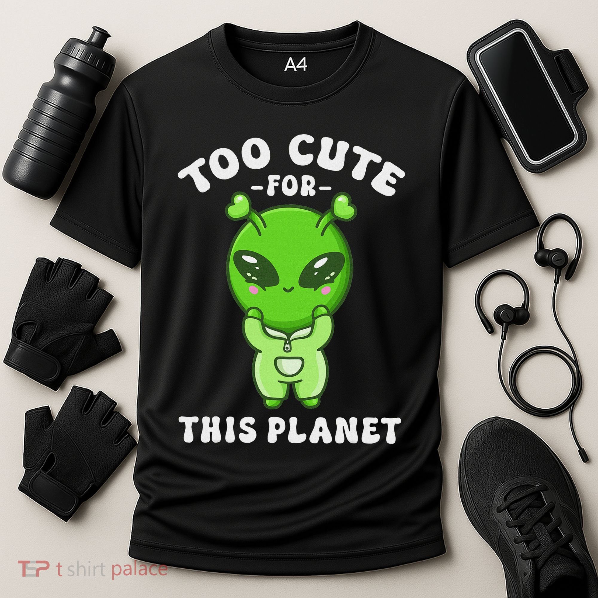 Alien Kawaii Cute Alien Too Cute For This Planet Cooling Performance Crew T-Shirt