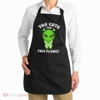 Alien Kawaii Cute Alien Too Cute For This Planet Apron thumb 2